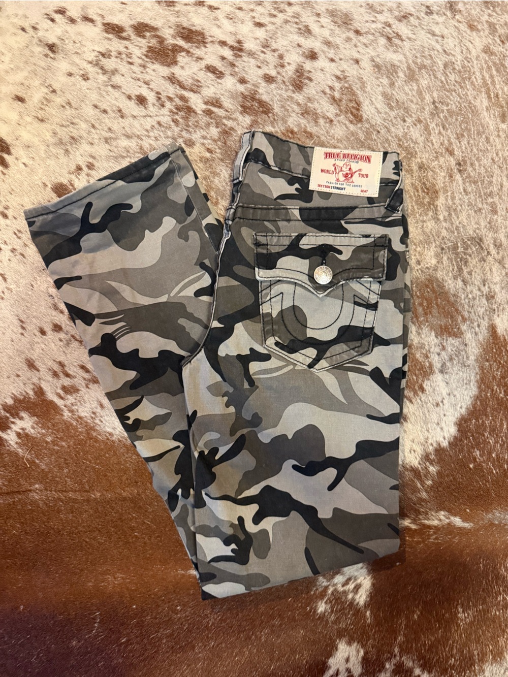 True Religion Boys Gray Camouflage pants